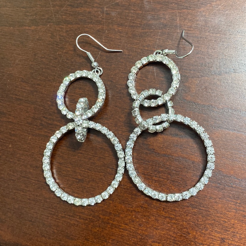 Long three hoop earrings